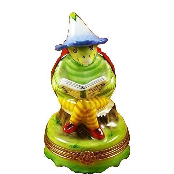 Ladybug Reading Book Limoges Box, a hand-painted Limoges porcelain gift