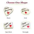 Happy Anniversary! porcelain goodie trinkets in all shapes: heart, oval, open book, rectangle