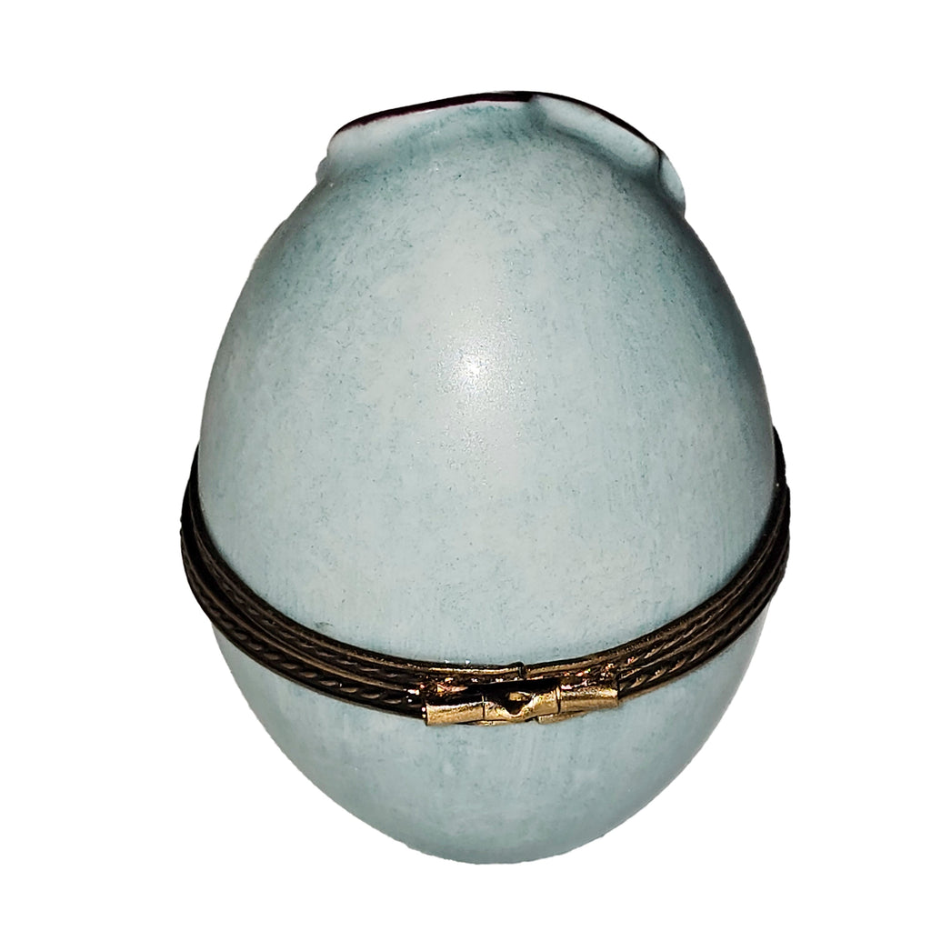 Light Blue Egg w Red Embossed Flower, view 3