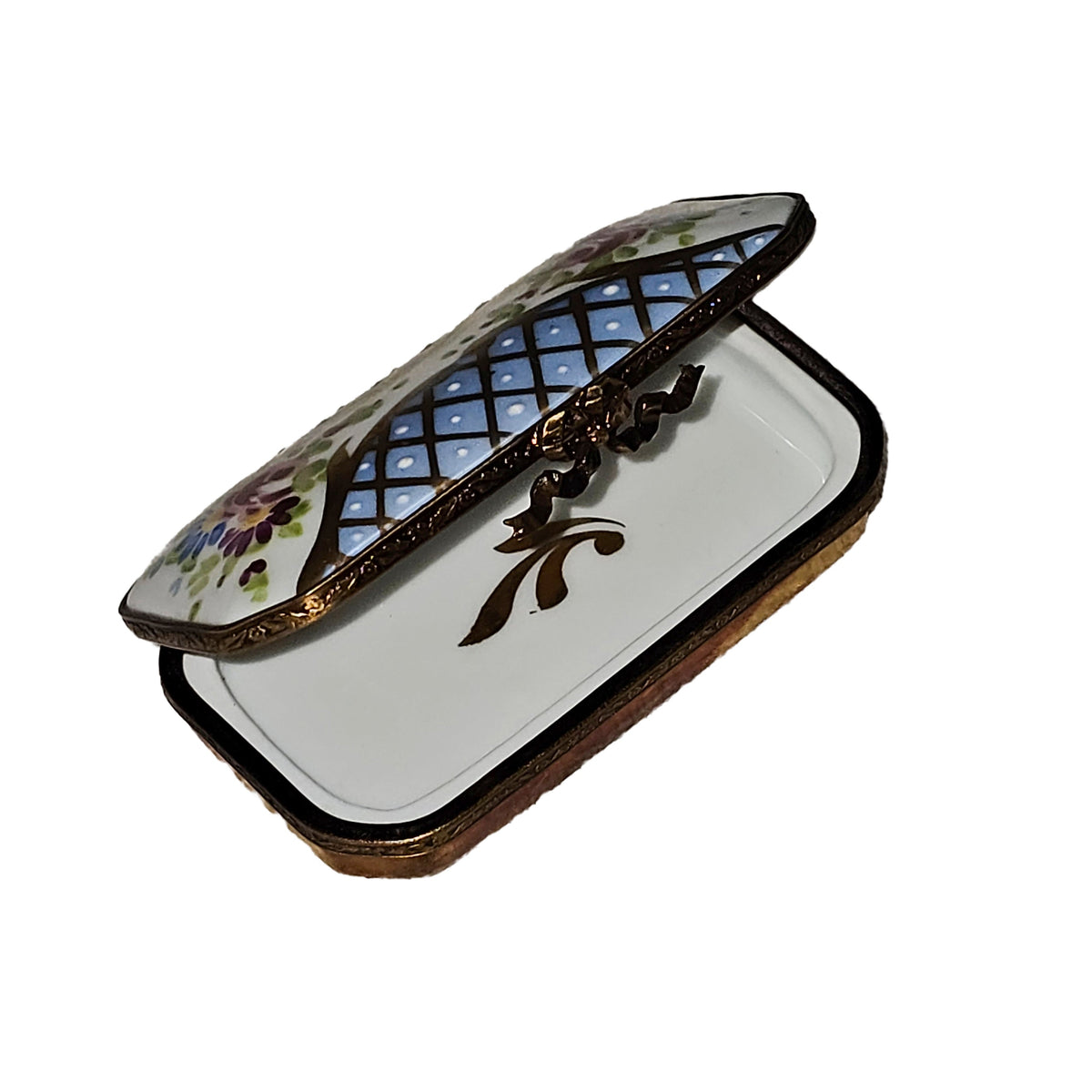 Light Blue Long Rectangle with Roses, view 2