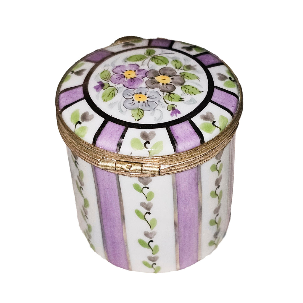 Tall Light Purple Stripes w Flowers Box, view 5