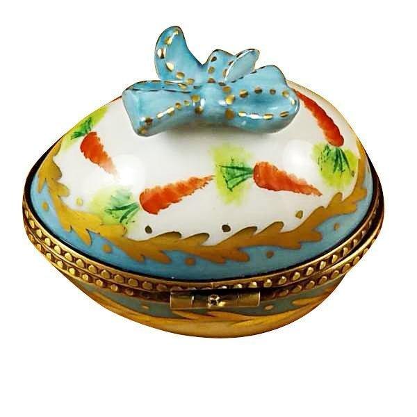 Limoges Porcelain Egg with Bow & Bunny Porcelain Art Object, view 3