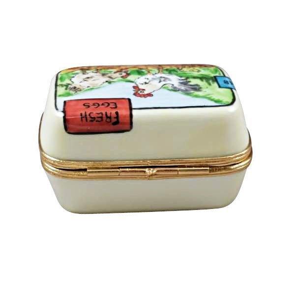 Limoges Porcelain Eggs in Carton Porcelain Art Object for Décor, view 5