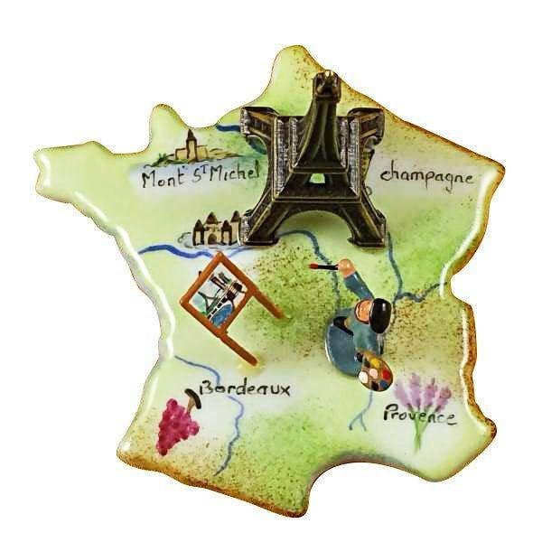 Map France Monet Eiffel Tower Limoges Box, view 3