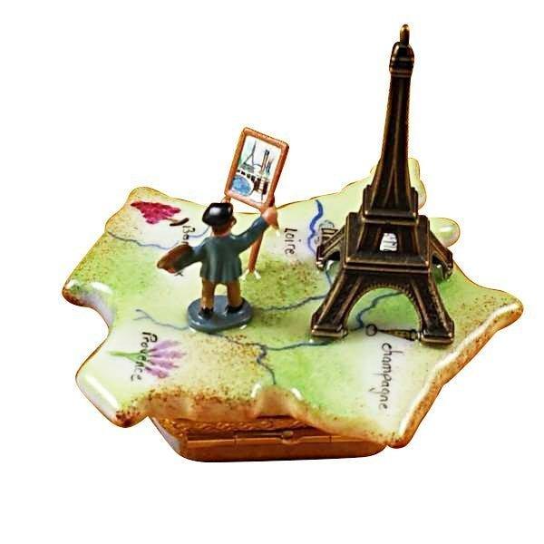 Map France Monet Eiffel Tower Limoges Box, view 4