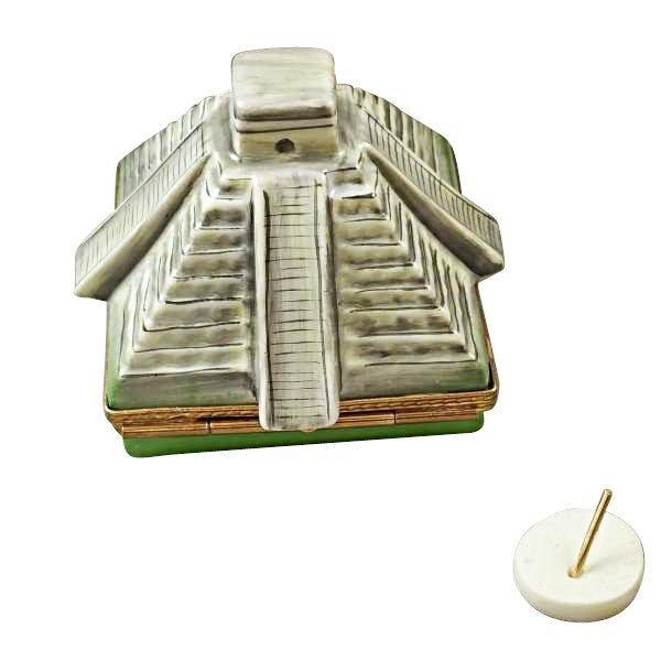 Mayan Pyramid Removable Sundial Limoges Box Collectible, view 3