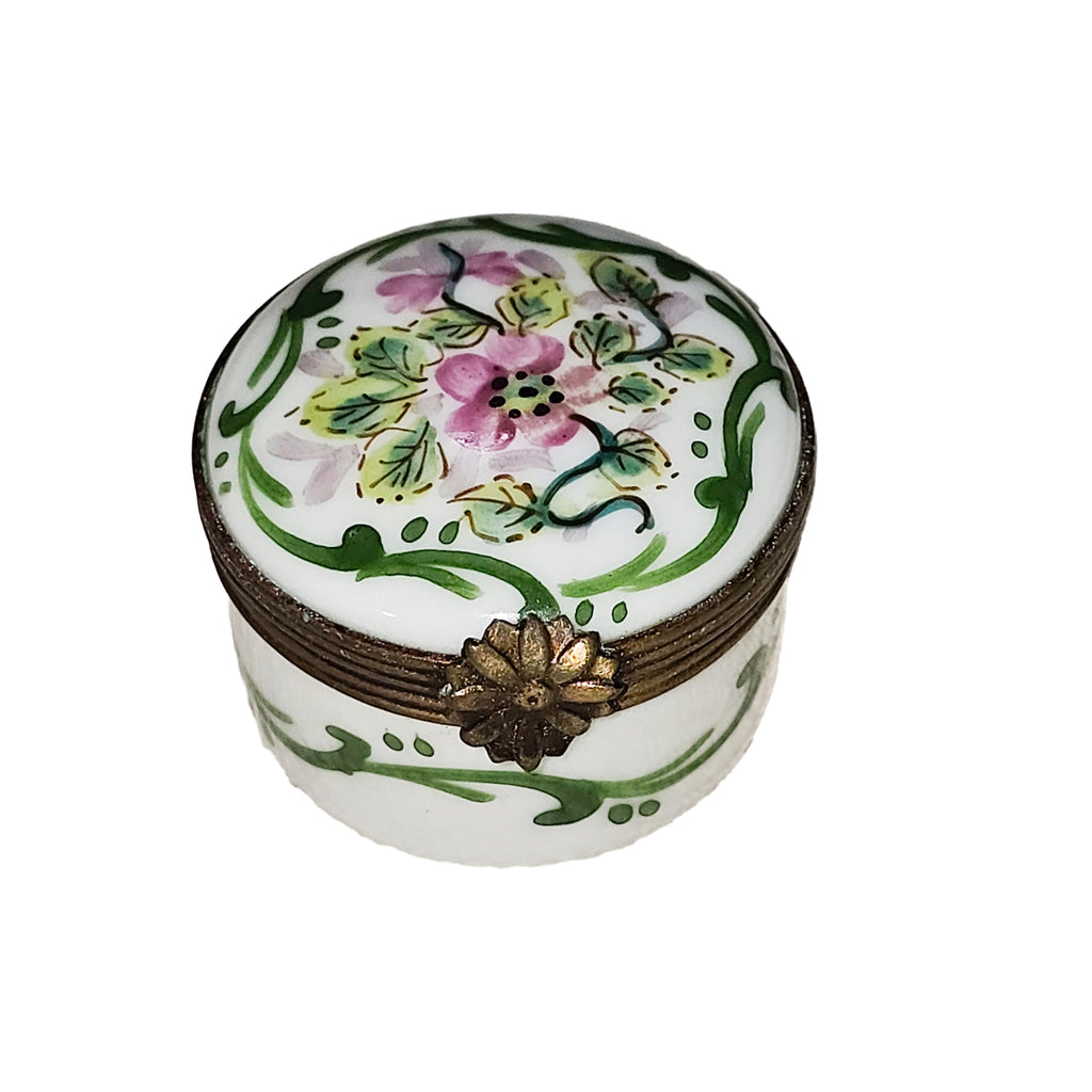 Mini Round Pink Flower and Leaves Box, view 3