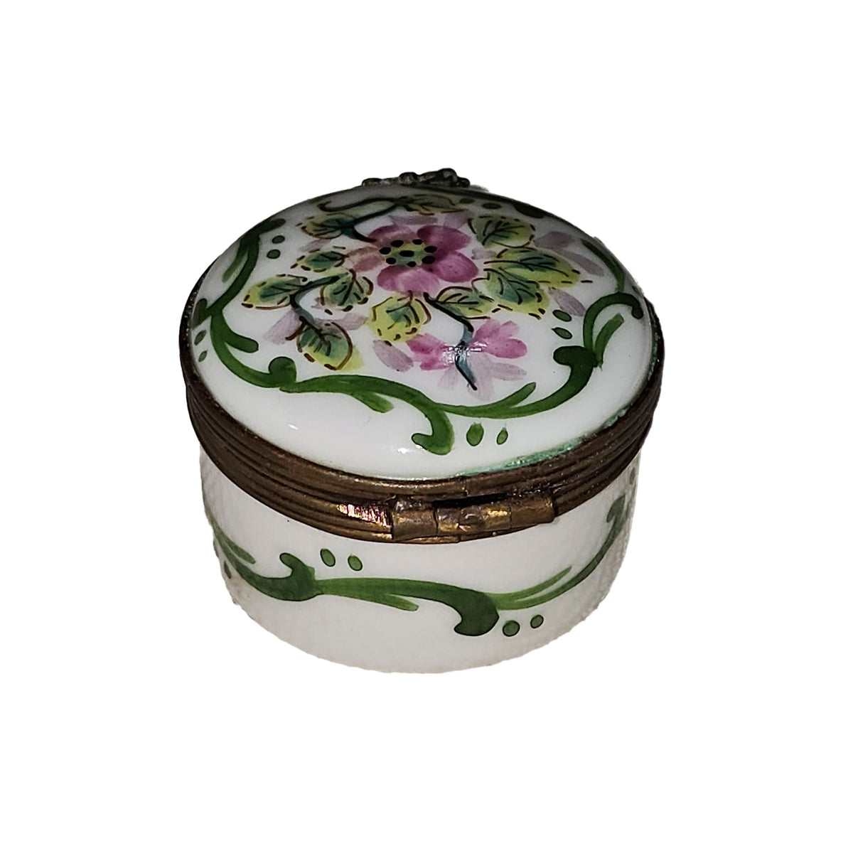 Mini Round Pink Flower and Leaves Box, view 4