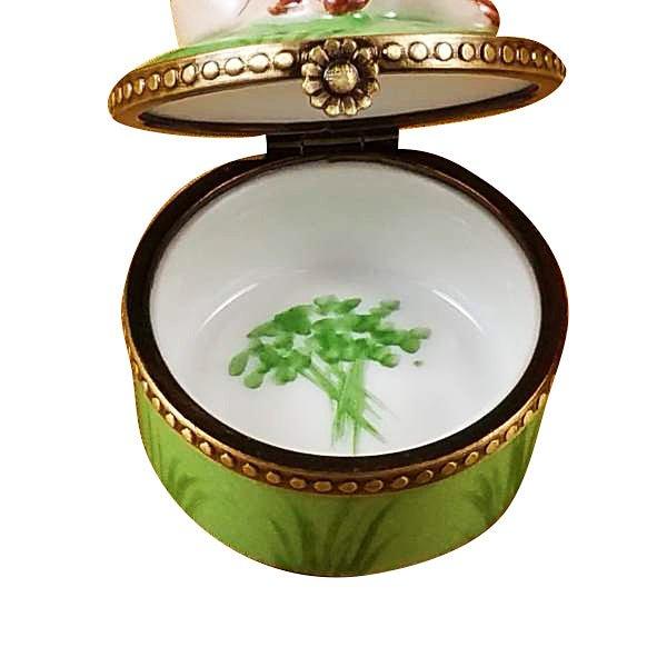 Mini Pig Green Base Limoges Box, view 2