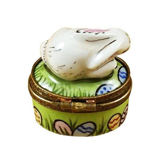 Mini Rabbit with Easter Eggs Limoges Porcelain Art Object, view 3