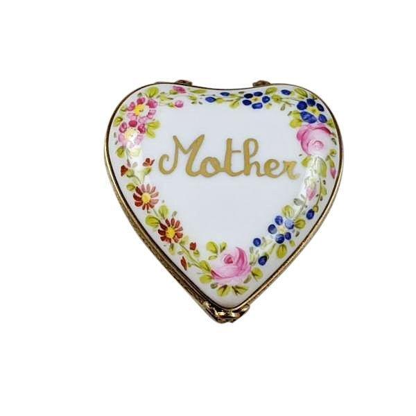 Mother Love Always Heart Limoges Porcelain Art Object Gift, view 3
