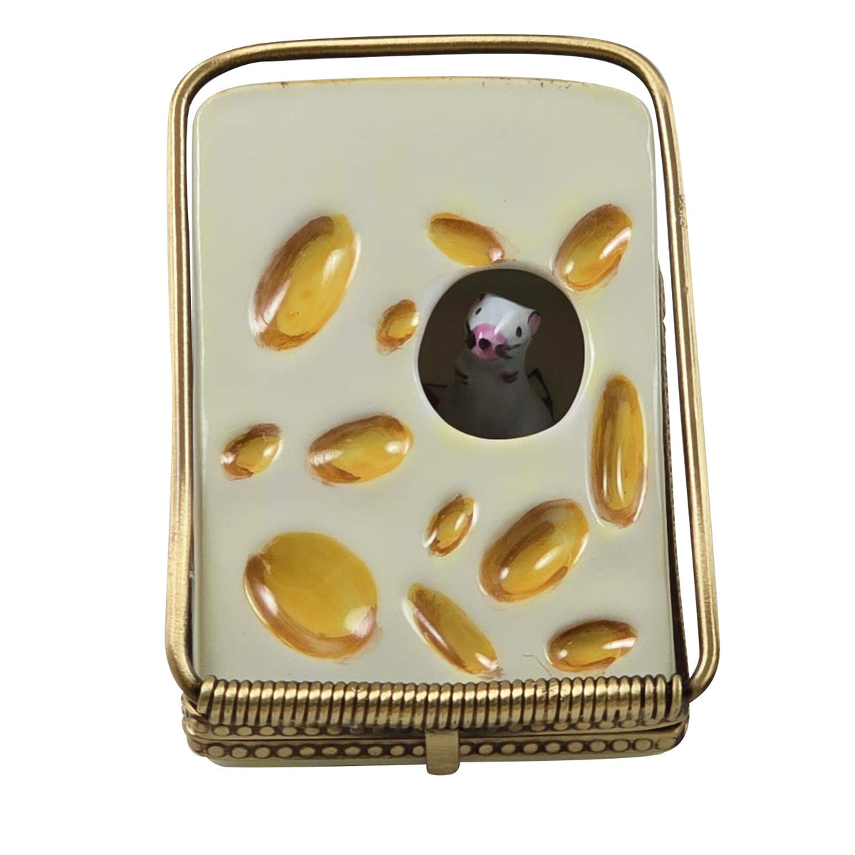 Mouse in Cheese Limoges Box for Collectors, a hand-painted Limoges porcelain gift