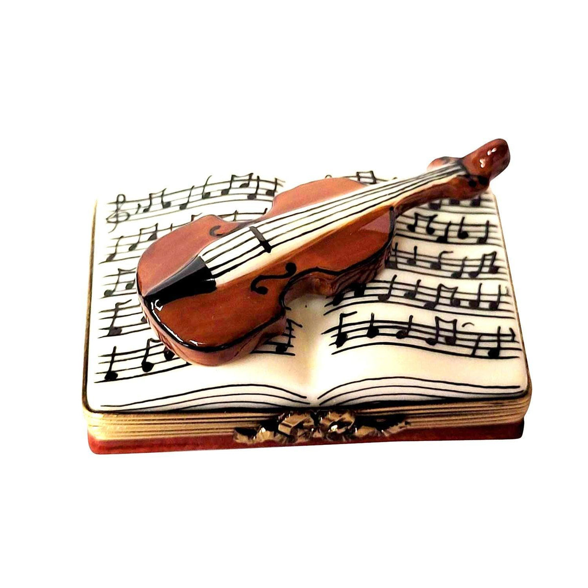 Music Book Violin Limoges Box for Music Lovers Gift, a hand-painted Limoges porcelain gift