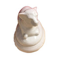 White Lamb Limoges Box No Hinge - white Limoges porcelain box with no hinge, made in France