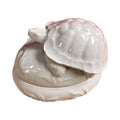 White Tortoise Limoges Box No Hinge - white Limoges porcelain box with no hinge, made in France
