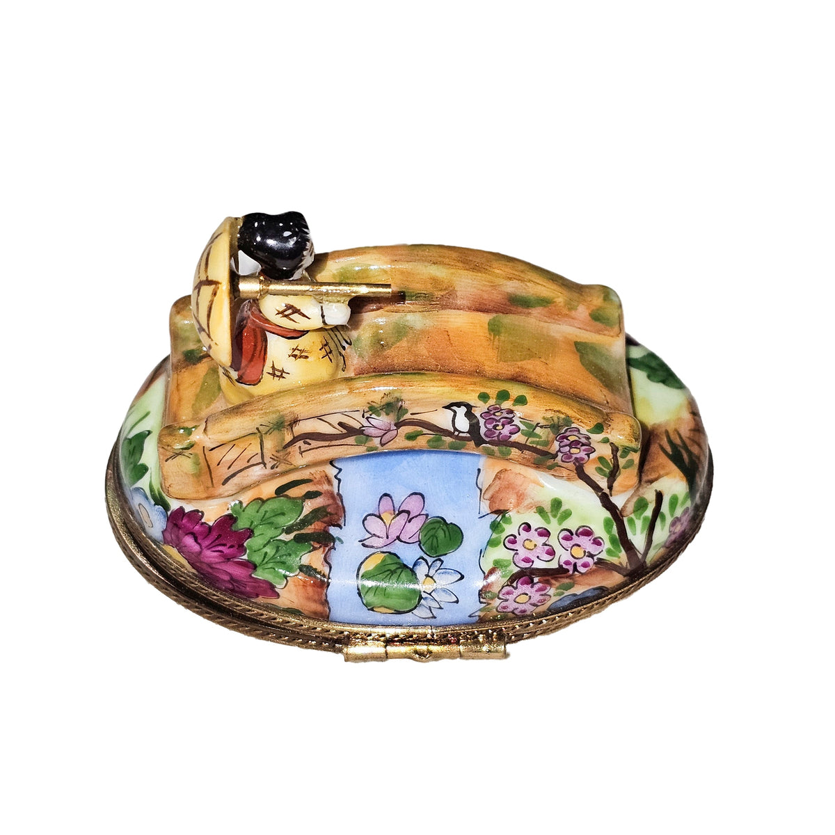 Oriental Woman on Bridge Limoges Box, view 3
