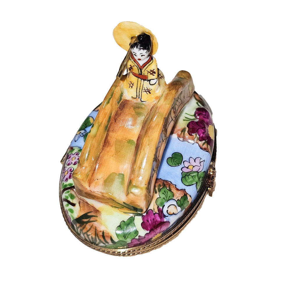 Oriental Woman on Bridge Limoges Box, view 5