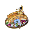 Oriental Woman on Bridge Limoges Box, a hand-painted Limoges porcelain gift