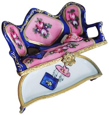 Blue French Love Seat Figurine for Collectors Limoges, view 2