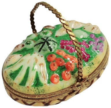 Fruit Basket Porcelain Art Object for Home Decor, view 3