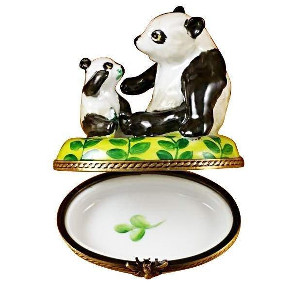 Panda and Cub Limoges Box for Animal Lovers, view 2