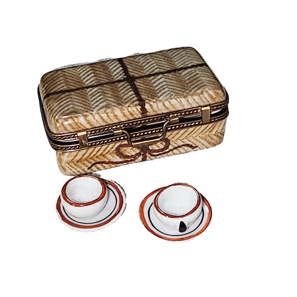 Picnic Basket w Teacups Limoges Box, view 3