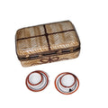 Picnic Basket w Teacups Limoges Box, a hand-painted Limoges porcelain gift