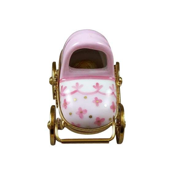 Pink Baby Carriage Limoges Box, view 3