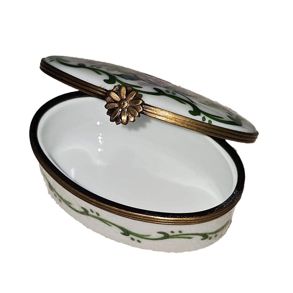 Pink Flower Oval with Leaves Box, view 2