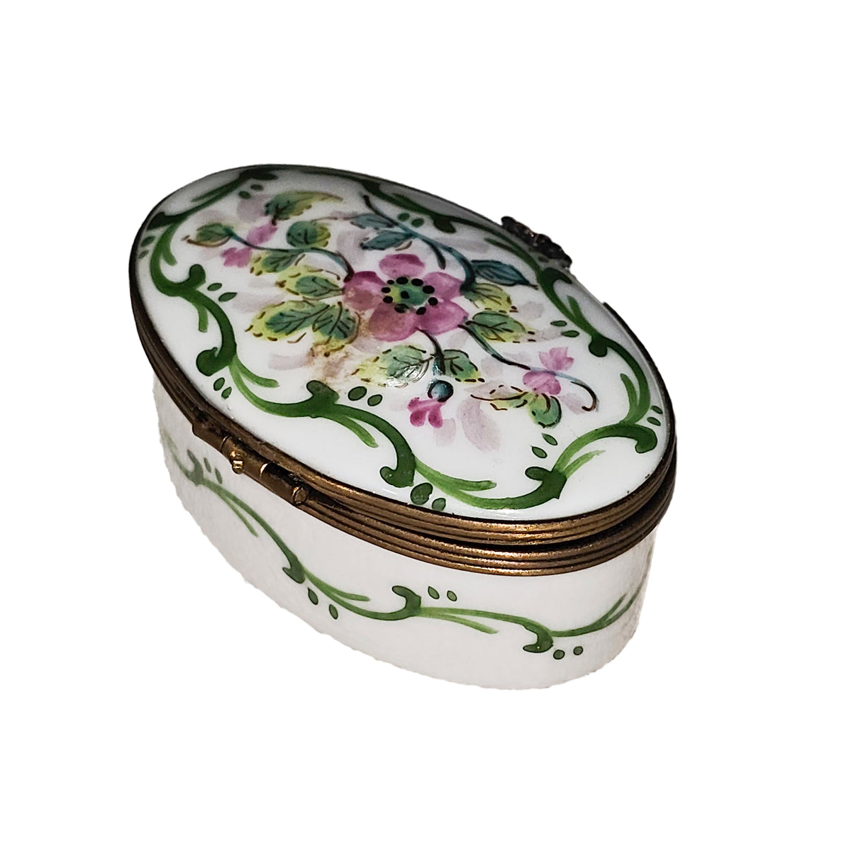 Pink Flower Oval with Leaves Box, view 3