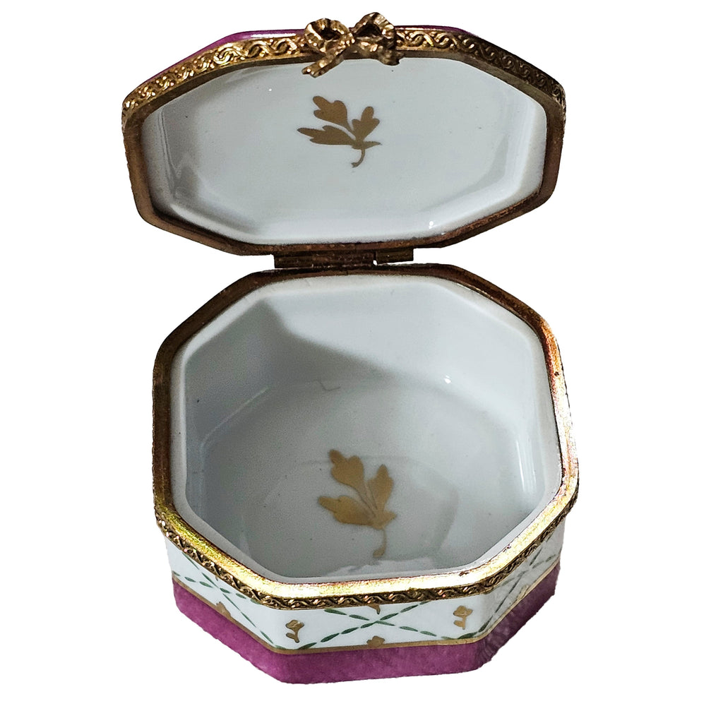 Pink Hexagon w Flower Limoges Box, view 2