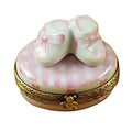 Pink Its a Girl Shoes Limoges Box, a hand-painted Limoges porcelain gift