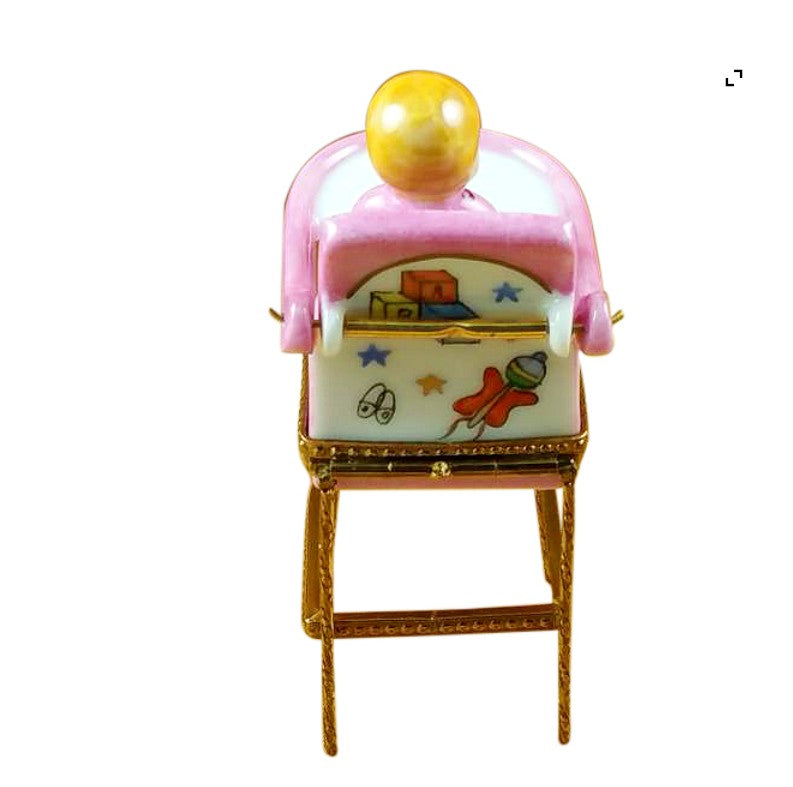 Baby in Pink Highchair for New Mothers, view 3