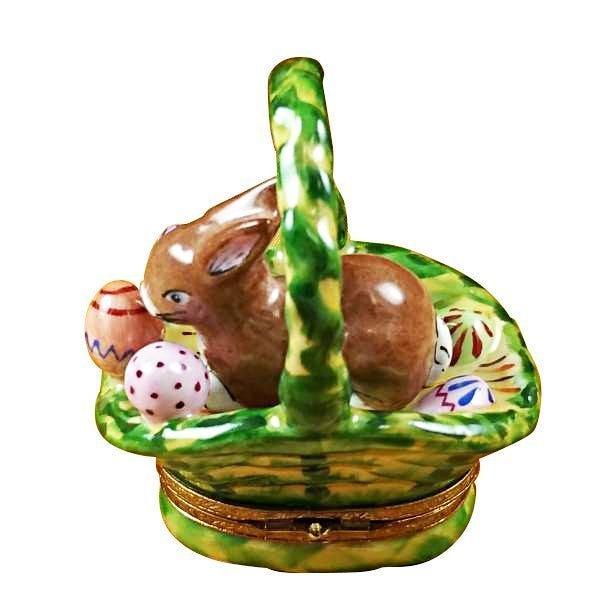 Rabbit Basket with Easter Porcelain Eggs Limoges Box, view 3