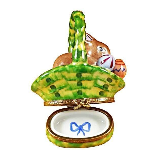 Rabbit Basket with Easter Porcelain Eggs Limoges Box, view 2