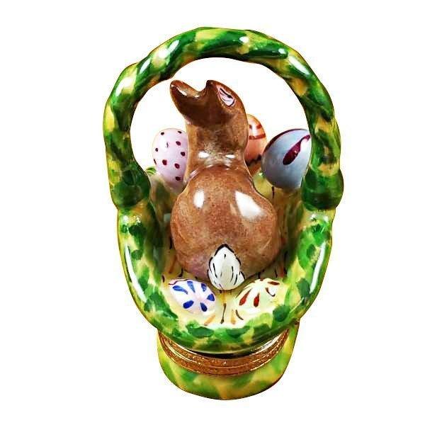 Rabbit Basket with Easter Porcelain Eggs Limoges Box, view 5