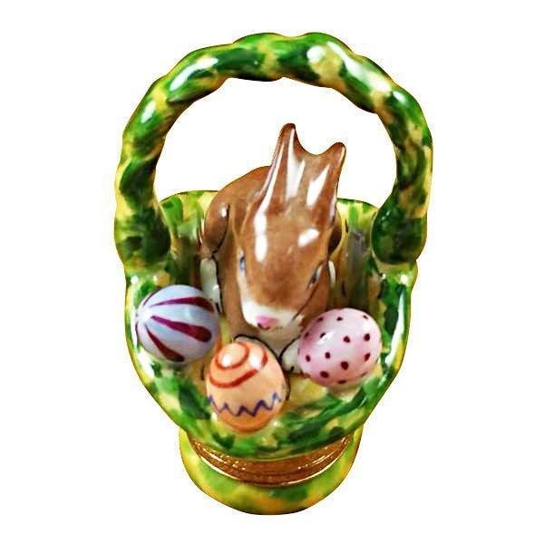 Rabbit Basket with Easter Porcelain Eggs Limoges Box, view 4