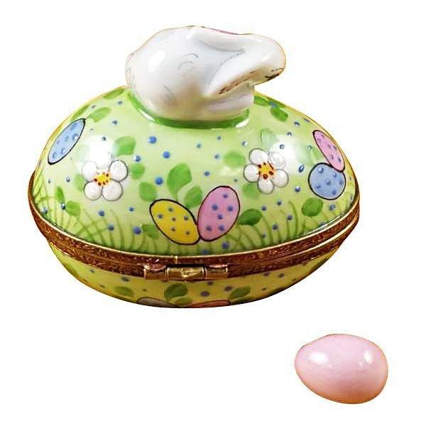 Rabbit on Easter Egg Limoges Box, view 3
