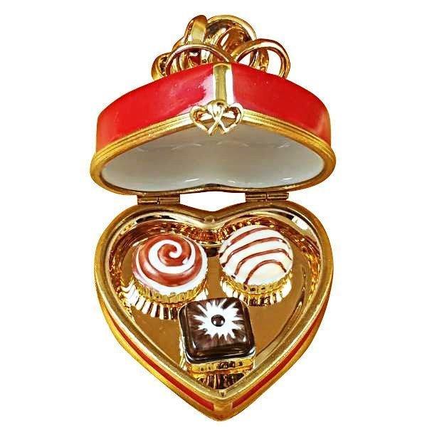 Red Heart Gold Bow Truffle Limoges Box, view 2