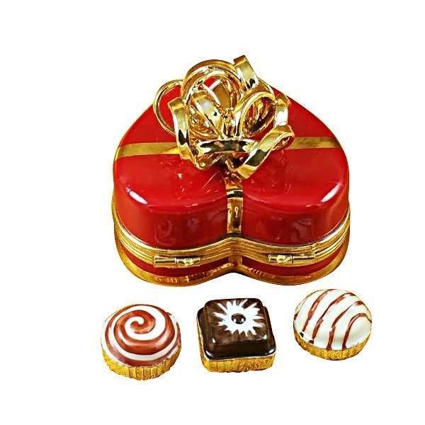 Red Heart Gold Bow Truffle Limoges Box, view 3