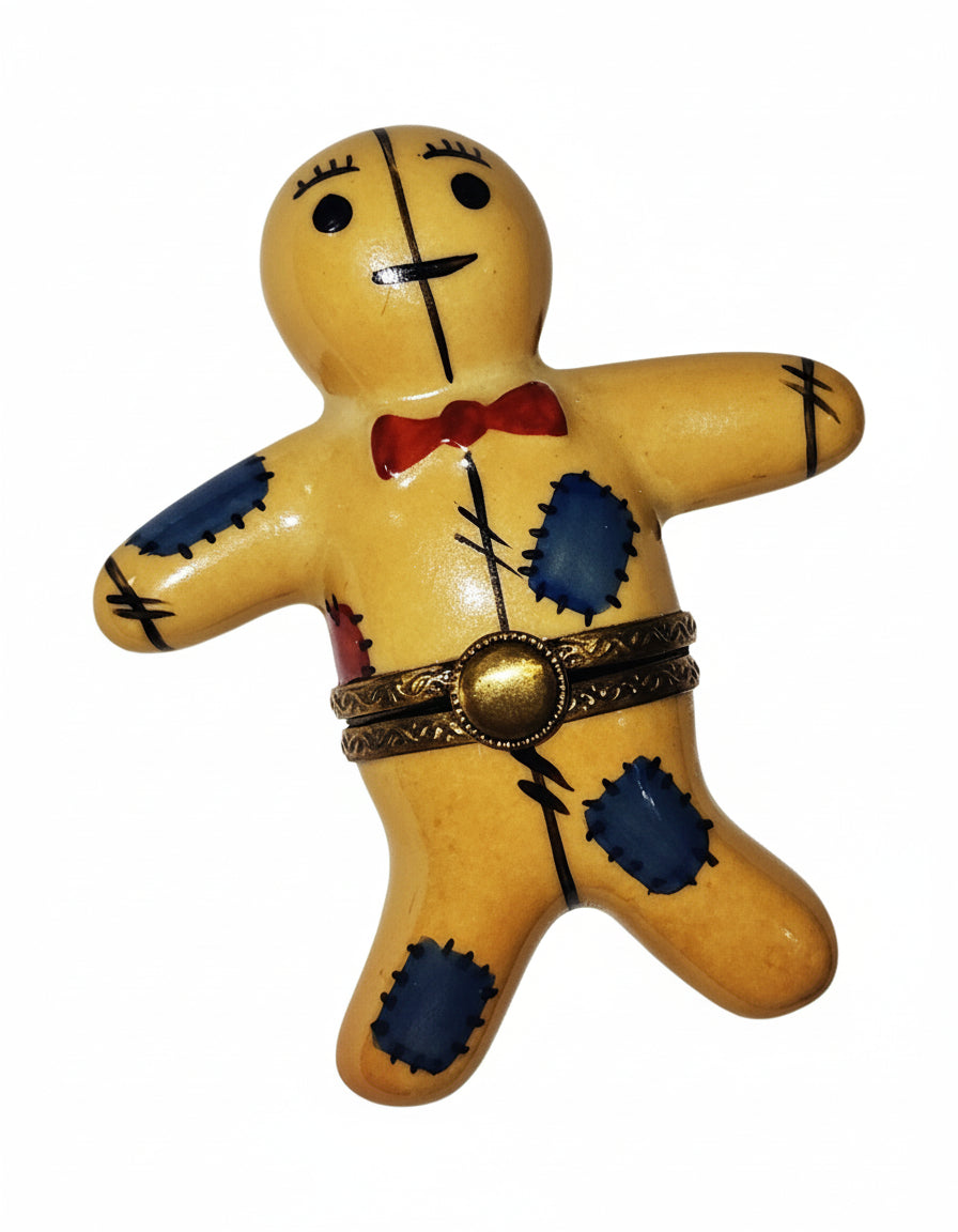 Gingerbread Man Christmas Joy, a hand-painted Limoges porcelain gift