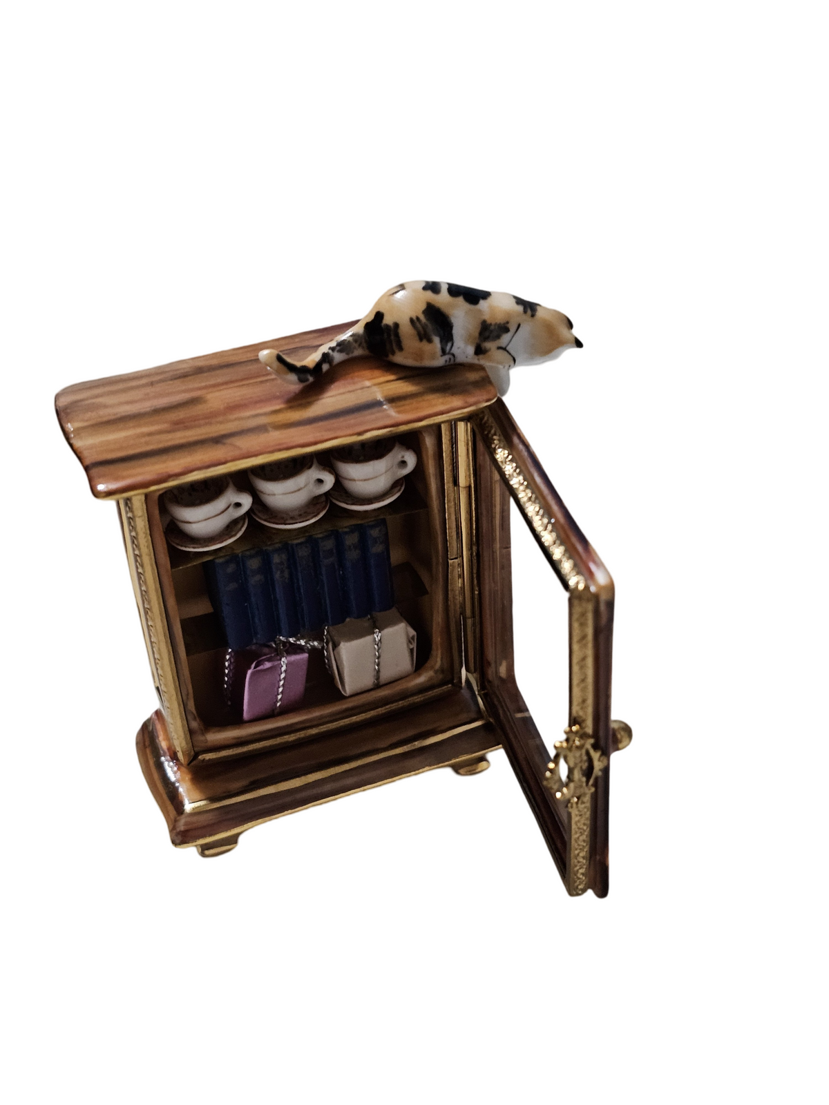 Armoire China Cabinet w Cat on Top, view 7