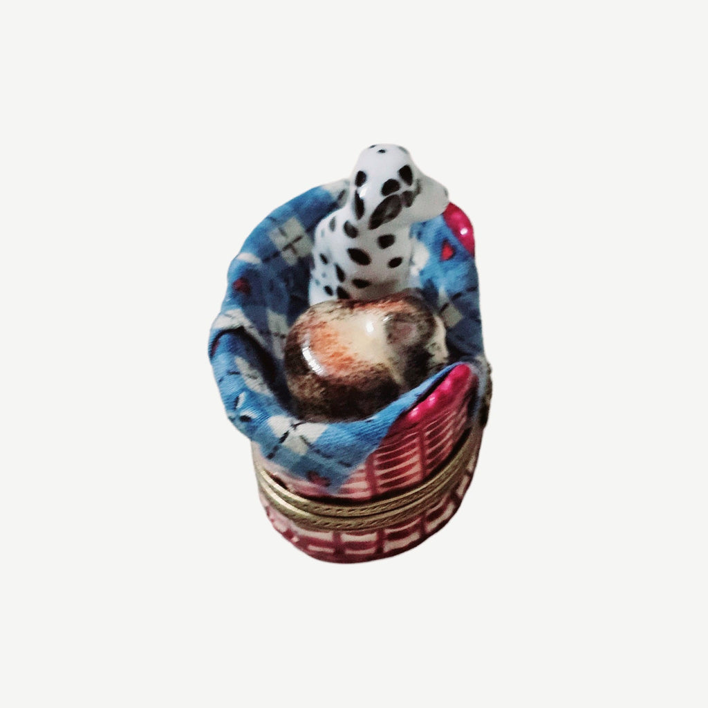 Dalmatian Dog w Cat in Basket w Trinkets, view 4