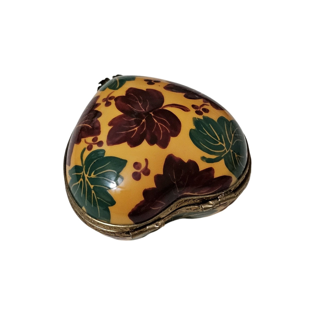 Autumn Leaves on Heart Limoges Box, view 6
