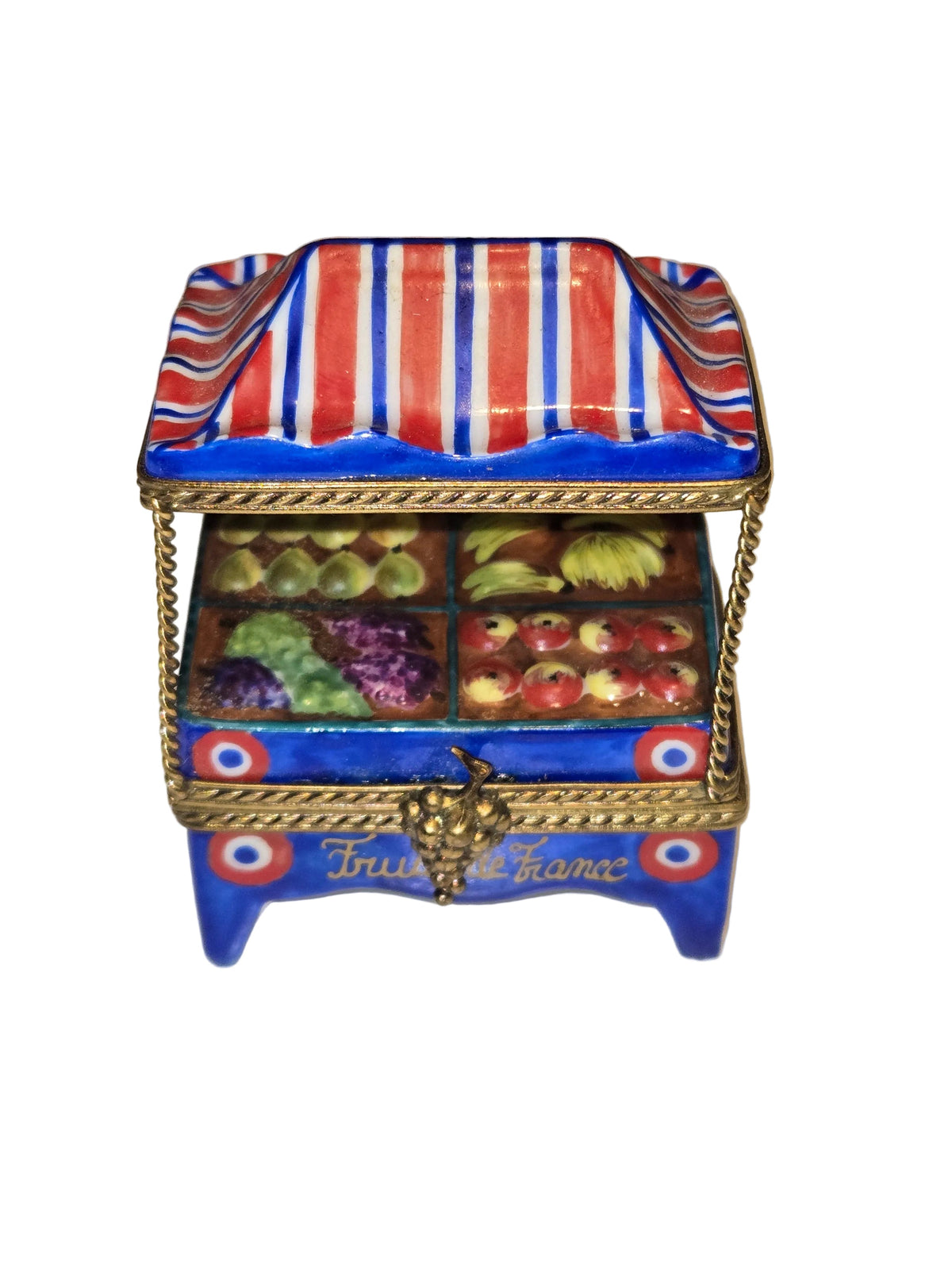 Blue Fruit Stand, a hand-painted Limoges porcelain gift