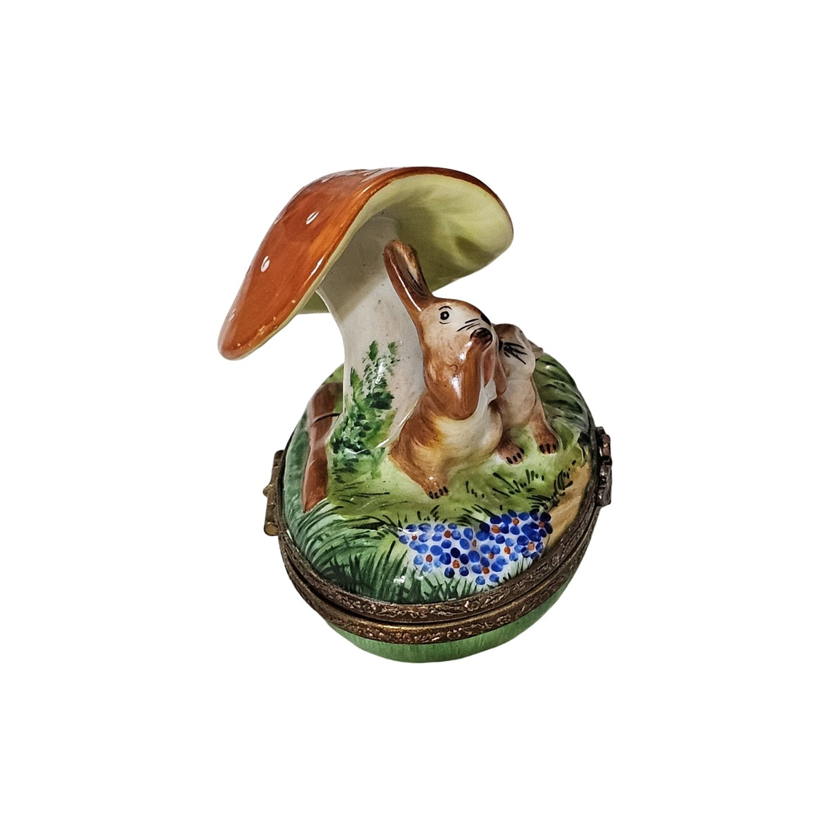 Rabbits Under Mushroom Limoges Box, view 3
