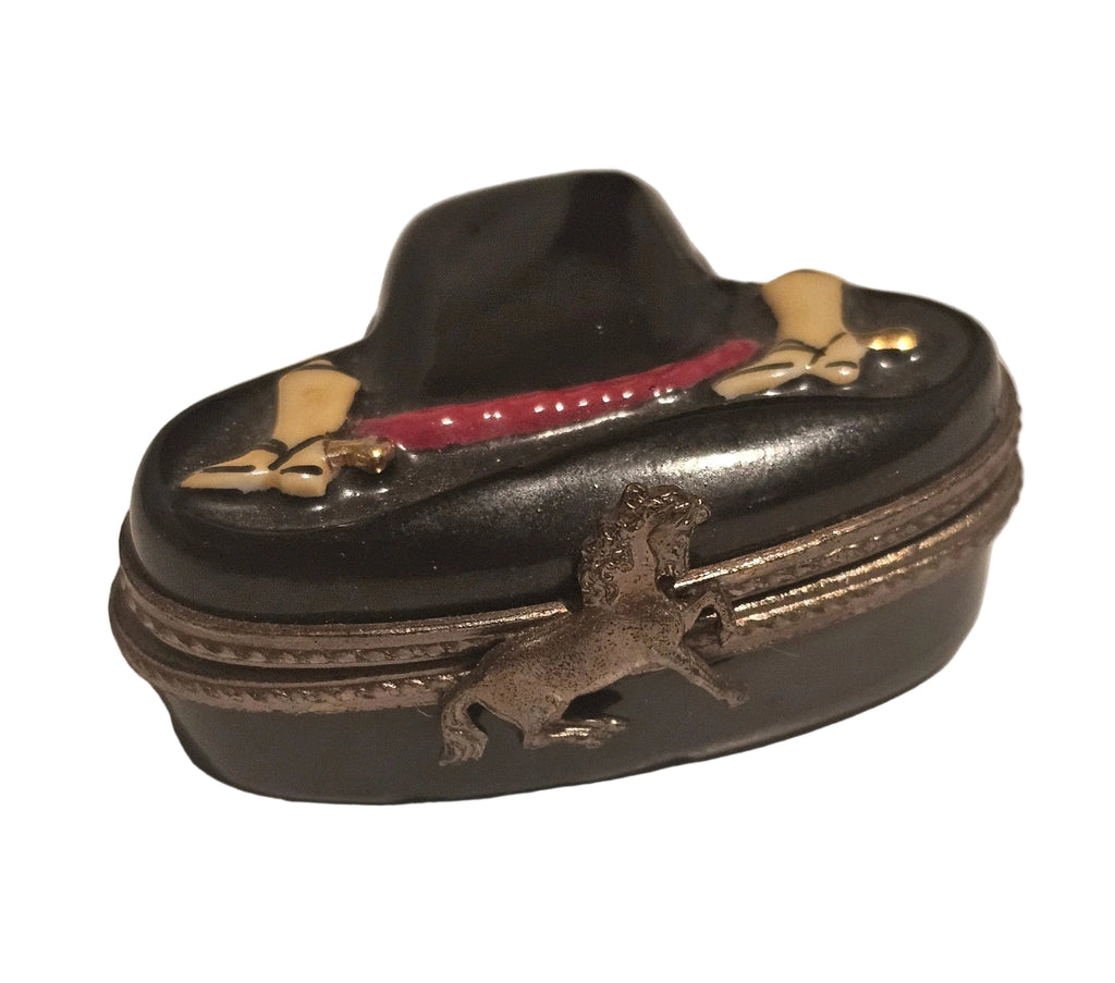 Black Mini Cowboy Hat Limoges Box, view 3
