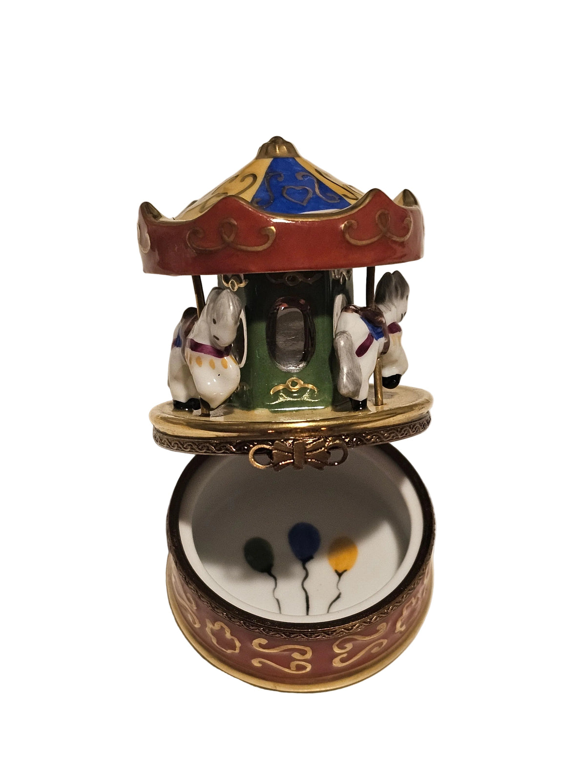 Red Carousel Limoges Box, view 2