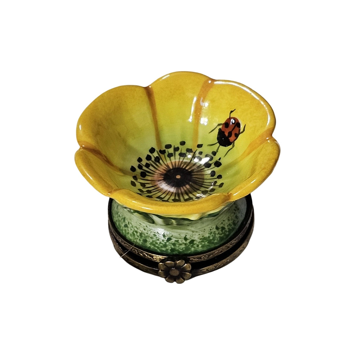 Medium Open Yellow Flower w Bee Box, view 4