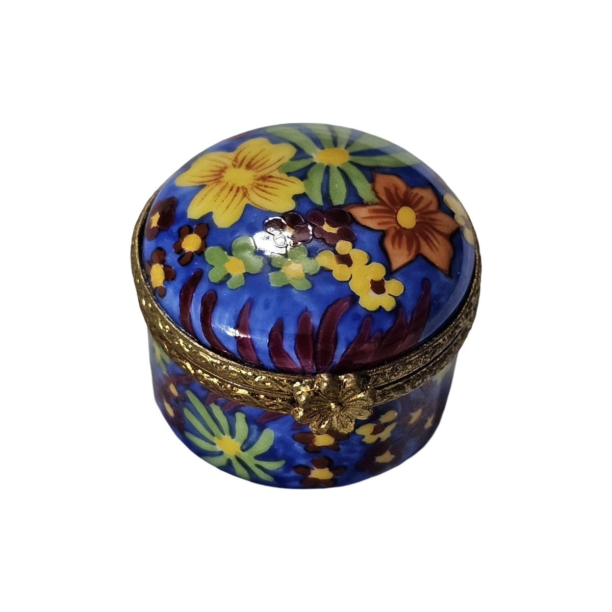 Boldly Colorful on Blue Limoges Box, view 4